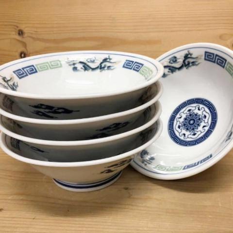 【新品】美濃焼製 染付竜雷紋ラーメン鉢丼ぶり 5個組 1個のサイズ/直径/約19.5cm×高さ/約7cm