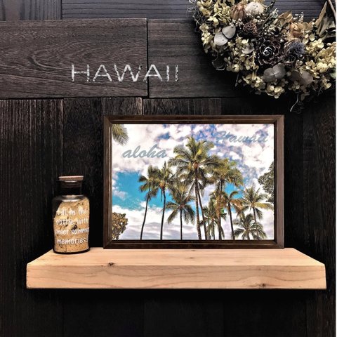 【送料無料】南国の風景☆HAWAII No.474　                     フレーム付    A4サイズ