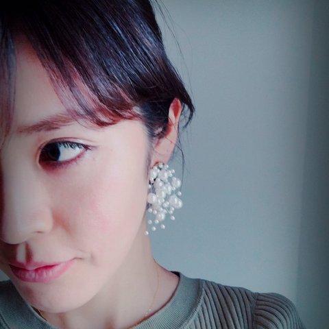 Pearl Shower　offwhite　【イヤリング】