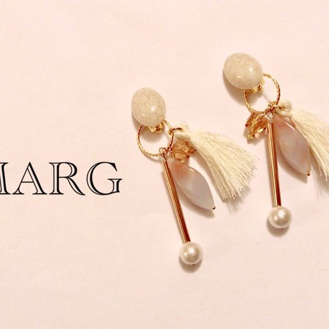 marble tassel stone 2way earring