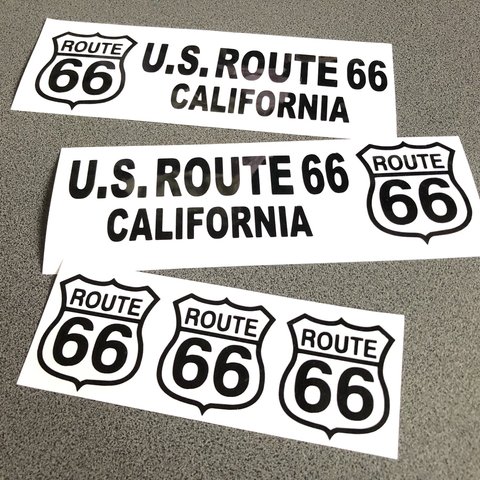 【 US root66 California 001 】ルート ステッカー お得5枚セット 【カラー選択】送料無料♪ ハーレー カブ アメ車 