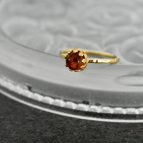【大きめサイズの指輪】天然石 バルティックアンバー 琥珀リング（約17号）