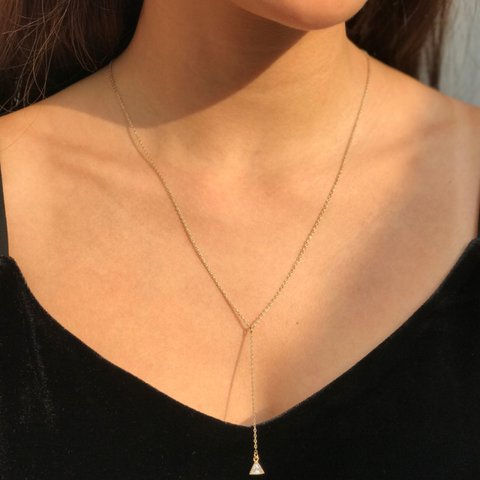 60° Cubic Zirconia Long Chain Necklace