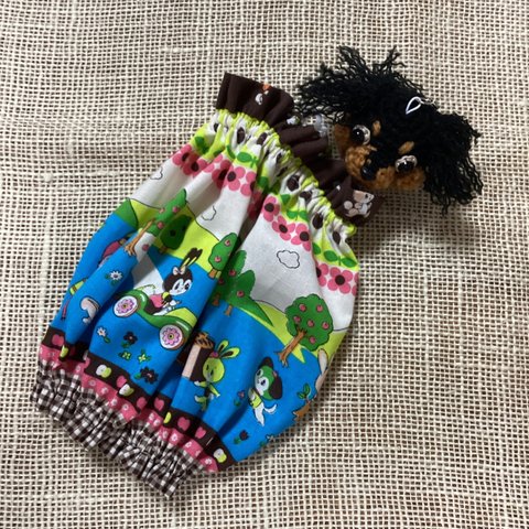 スヌード:レトロタッチの動物柄:ピクニックに行こう🧺ブラウン