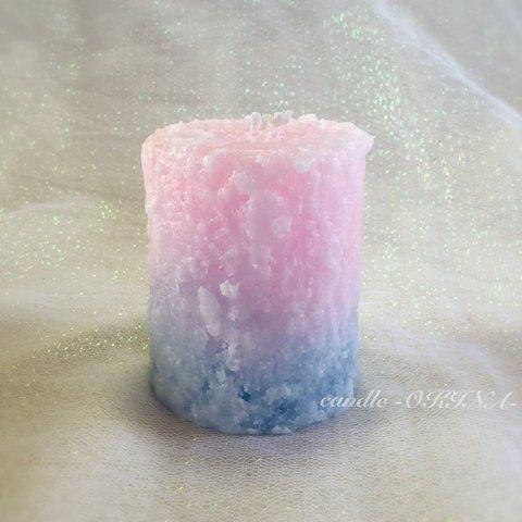 《雪が舞ってるようなキャンドル☆》Snow short candle -Pink*Blue-