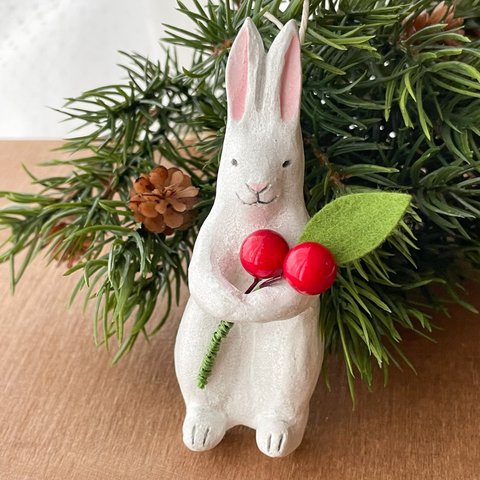 抱えるうさぎ 〈Xmasオーナメント〉