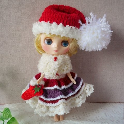 ミディブライス [ガーリークリスマス４点セット] アウトフィット Blythe outfit　よしえ屋MB-296