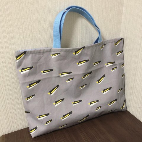 ♦︎受注生産♦︎レッスンバッグ penguins swim　ペンギン柄×みずいろ