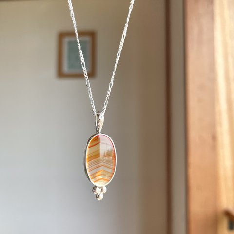 《silver925》 sunset gradation ✼ laguna agate necklace ❃