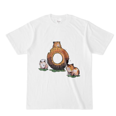 かわいい動物のTシャツ ハムスター　(おやつタイム)