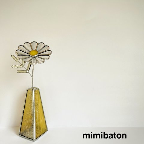 【再販】⚫︎受注製作⚫︎mimibaton＊ステンドグラスのマーガレット＊