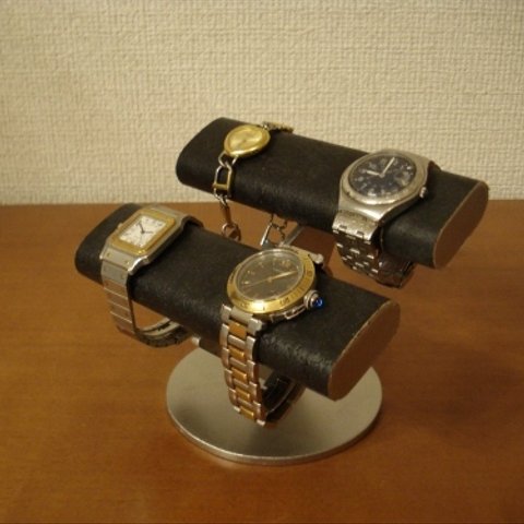 腕時計ケース！ブラックダブル楕円腕時計スタンド