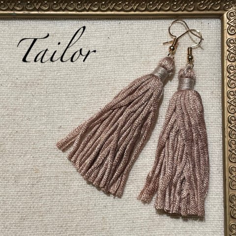 ◎SALE◎タッセルノンホールピアス　ソフトバンブー/ウォルナット