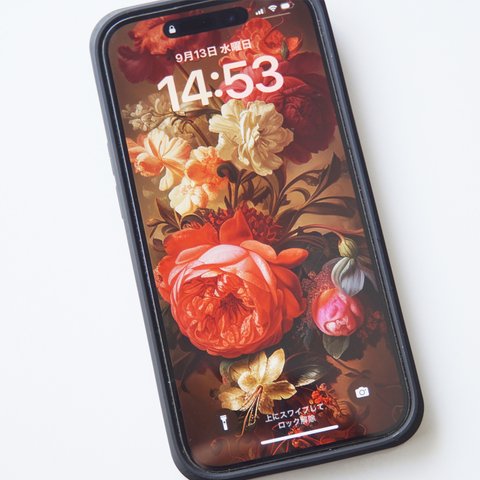 赤い花のスマートフォン壁紙　AI002