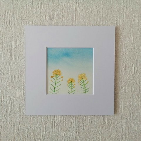 小さい絵画「菜の花」