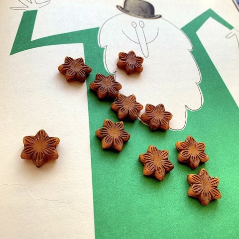 【2コセット】JIRI＊IVANA#czech beads#チェコビーズstar16㍉flower orange/copper