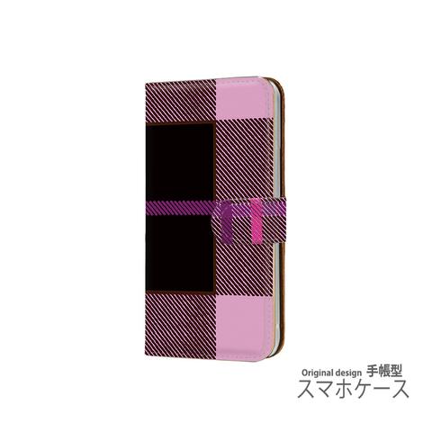 格子 すまほケース 手帳型 ガーリー XPERIA 携帯ケース 父のひ 市松模様 ギンガムチェック arrows f-41a  シンプル柄 Galaxy S10+ チェック柄 ピンク 105@05