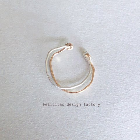 14kgf・silver925：コンビカラーear cuff