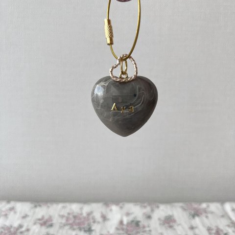 heart initial charm