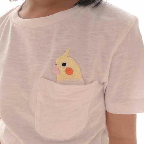 とりさんひょっこりTシャツ（オカメインコ）