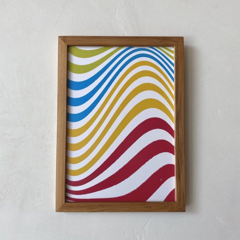 「グラフィックアート Untitled 0604」A4 ポスター & 木製 アンティーク 額縁 セット