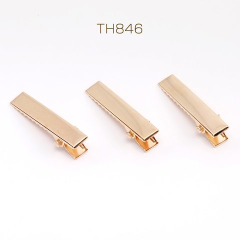 TH846 30個 ヘアクリップ 6×32mm ゴールド  3X（10ヶ）