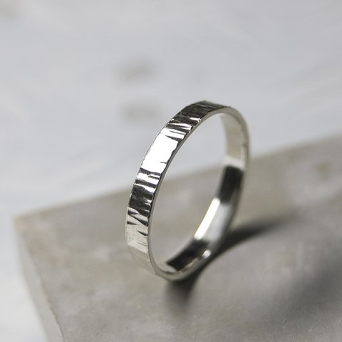 縦槌目 シルバーフラットリング 3.0mm幅 VERTICAL｜SILVER RING｜649