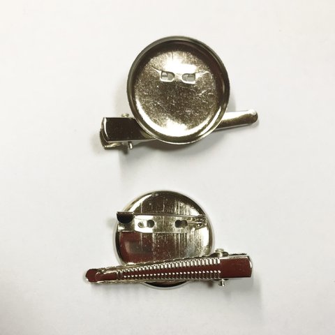 【皿部分 約30mm   7個セット】ブローチピン コサージュ台  クリップ＆ピンタイプ