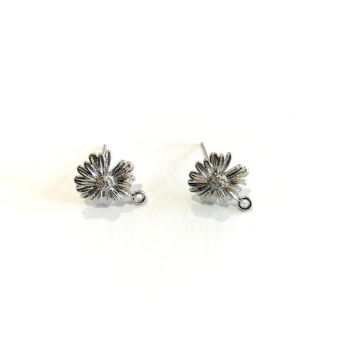 「#6181」14kメッキ フラワー 花 ピアス 金具 ✴︎ 2個セット