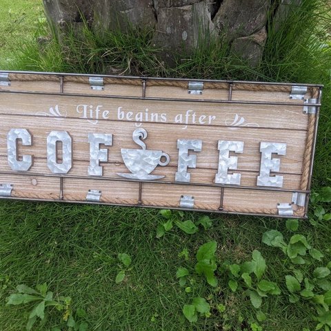 喫茶店 壁掛け看板② CAFE COFFEE 自立式看板 壁面看板2WAY 