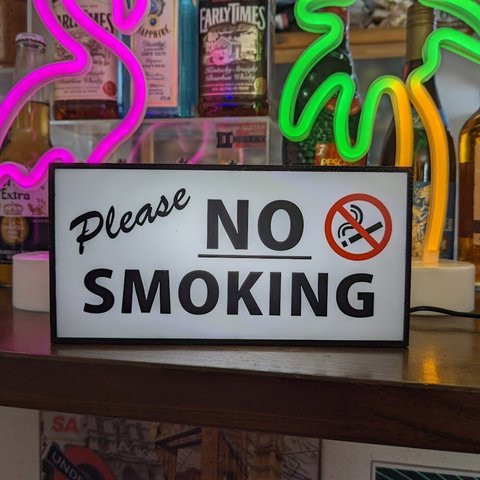 たばこ タバコ 煙草 ベイプ 禁煙 NO SMOKING ノースモーキング 禁煙室 店舗 自宅 パーティー イベント テーブル カウンター ミニチュア サイン ランプ 看板 置物 雑貨 ライトBOX