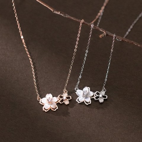 シルバー925   高見え　サクラ　桜　チャーム　ペダント　ネックレス　