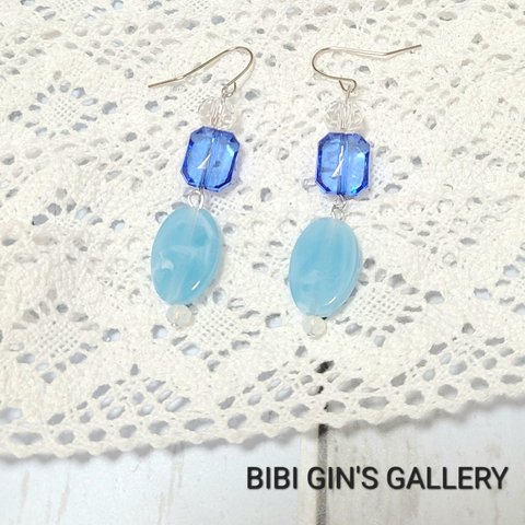 涼感 爽やかピアス BLUE