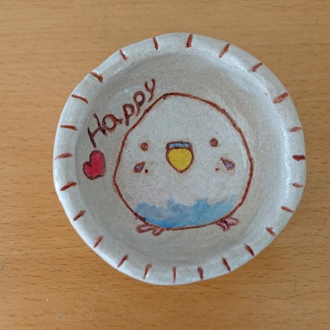 おトリ皿❤ セキセイインコ Happy