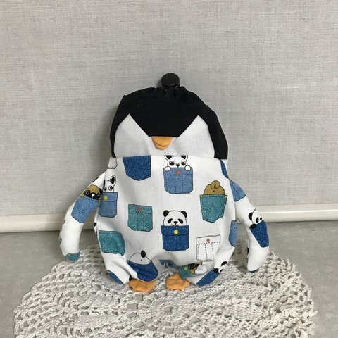 小さめペンギンの巾着