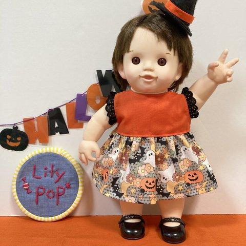 キュートなハロウィンワンピース♡（GY）　ぽぽちゃん　服　ワンピース　USAコットン