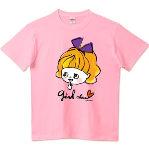 girlちゃんTシャツ・紫のリボン