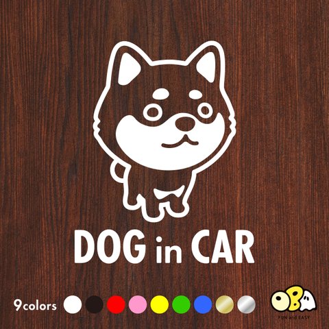 DOG IN CAR/豆柴B（柴犬） カッティングステッカー KIDS IN CAR・BABY IN CAR・SAFETY DRIVE