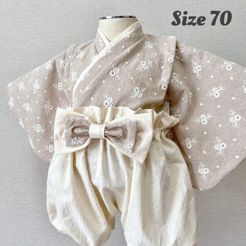 ベビー袴　70サイズ　コットンレーヨン刺繍　ハンドメイド