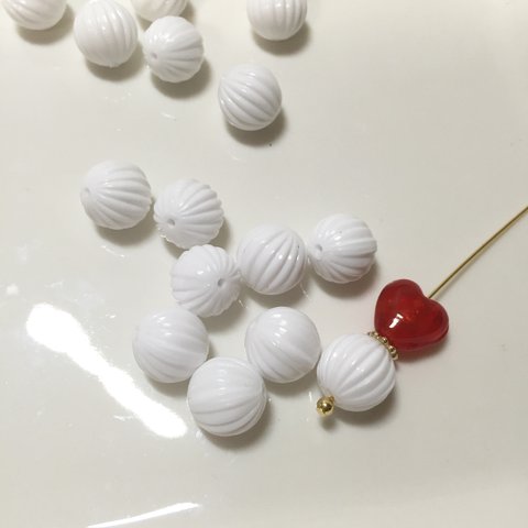 在庫処分価格☆(149)アクリル白メロン12mm 6個