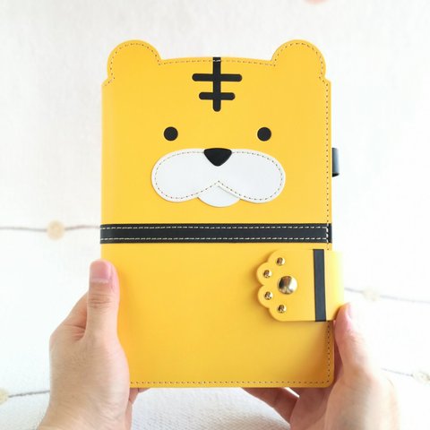 虎さんの手帳カバー(A6・B6・A5サイズ) スケジュール帳・ダイアリー帳＊黄色