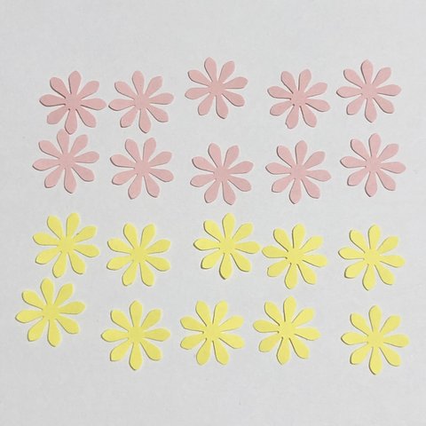 クラフトパンチ  花　デイジー（小）　ピンク30枚　黄色30枚　合計60枚