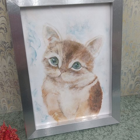 水彩画 猫 原画