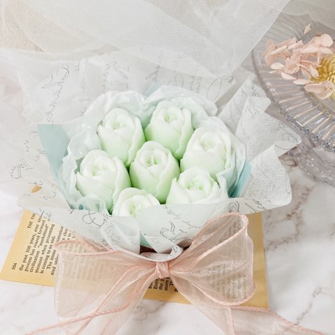 チューリップブーケキャンドル【香り付き】韓国　ウェディング　花束　ギフト　お祝い