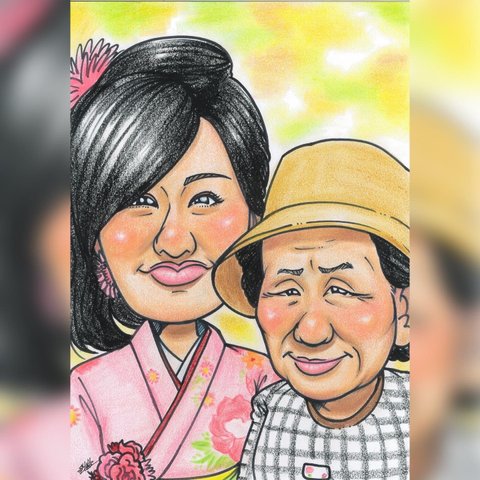 似顔絵オーダー　ハイクオリティ　似顔絵プレゼント】　誕生日プレゼント記念日　還暦　冠婚葬祭　ウエルカムボード　ペット　手書き　デジタル　