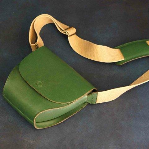 ポストマンバッグS#green NUME－Leather