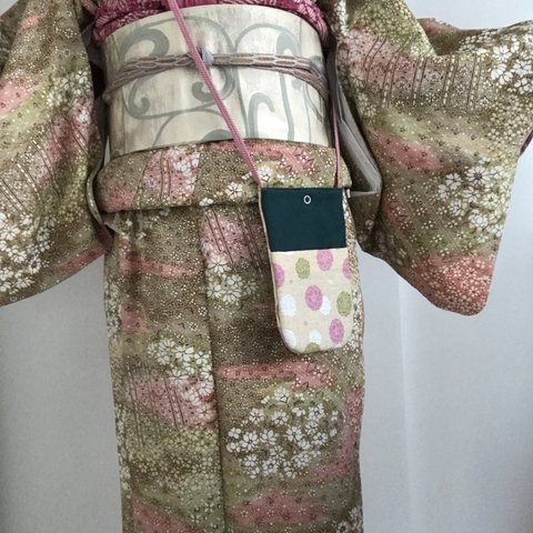 和　スマホショルダー　☆真田紐　Japanese pattern /Kimino smartphone shoulder /kimono bag ☆Sanada string