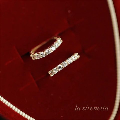 受注製作 ピアス ＊ zirconia line hoop pierce