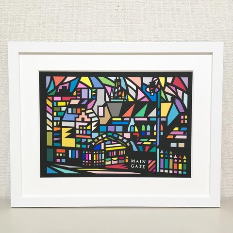 #121- Love letters to Glasgow "The University of Glasgow ” Full Colour 2015◇A4（297mm×210mm）◇切絵◇貼絵