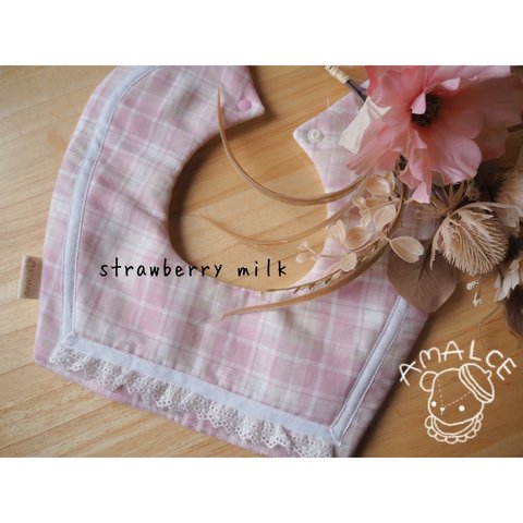 sailor bib♡…Tartan [strawberry milk]